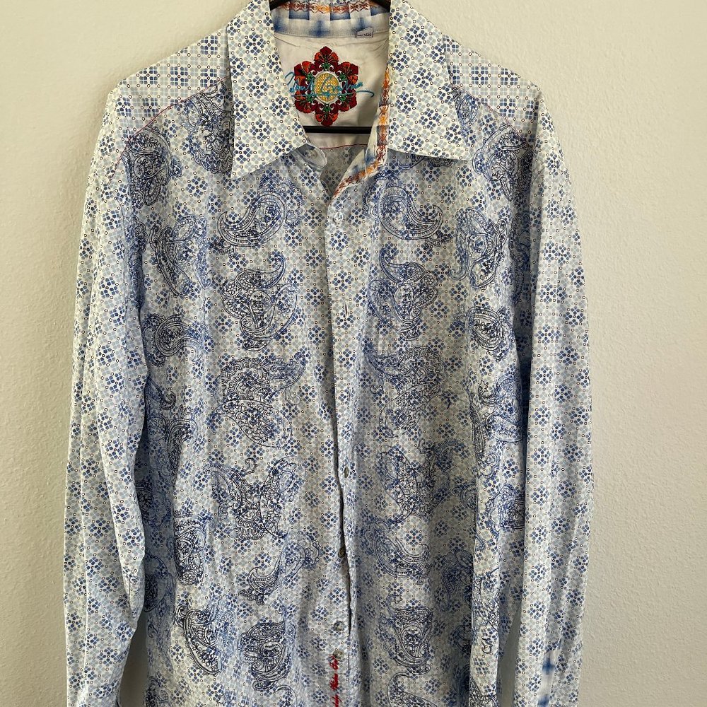 Robert Graham Blue Paisley - Contrast Cuff
